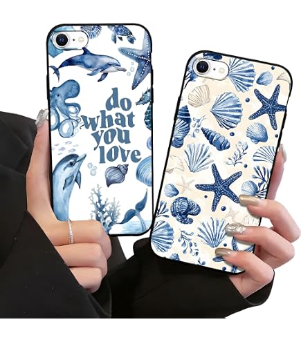 Amazon.com: lioscre 2 Packs Ocean Shells Starfish Pattern Phone