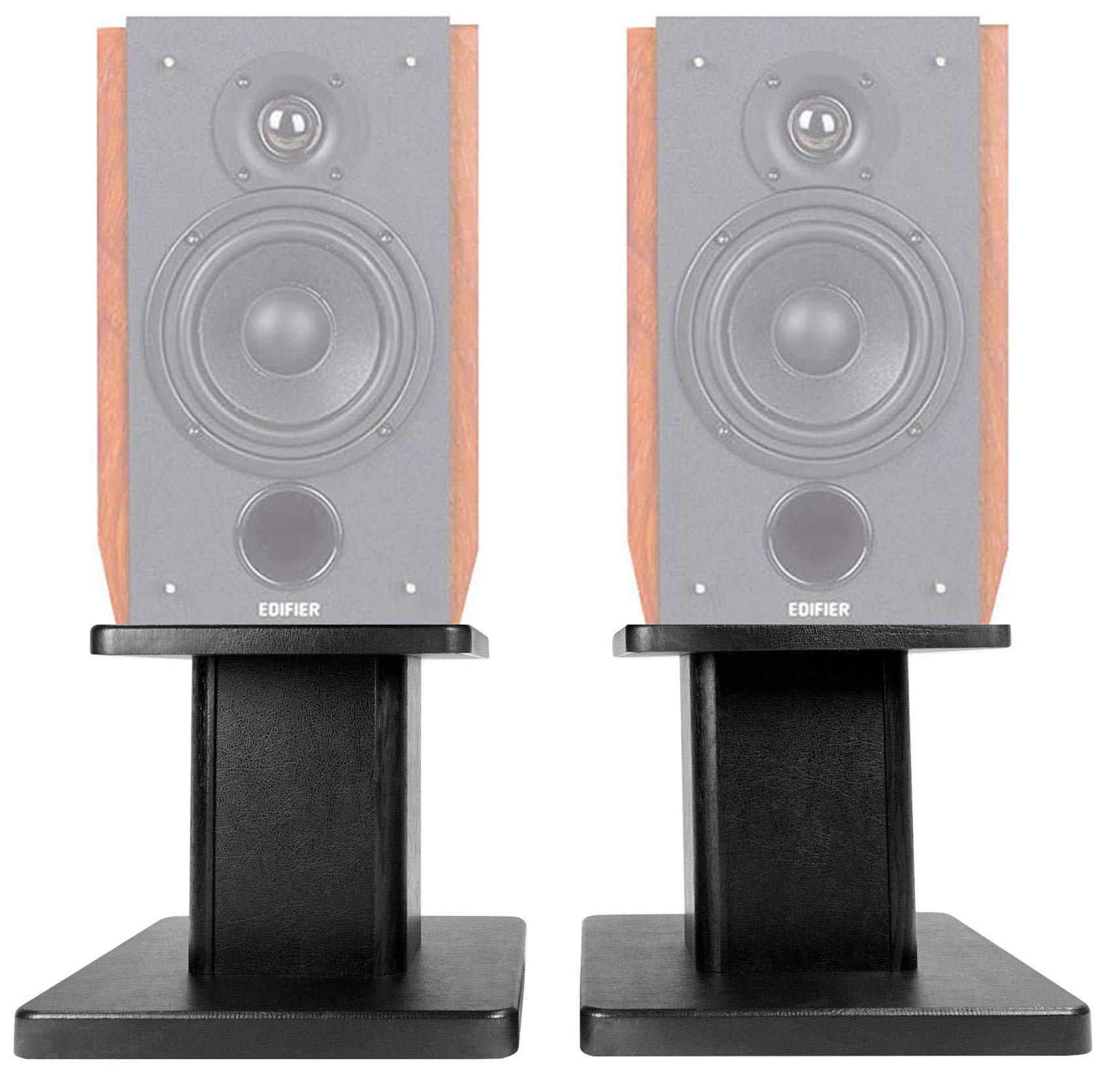 (2) 8 Black Bookshelf Speaker Stands for Edifier R2000DB Bookshelf Speakers