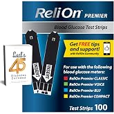 Premier Blood Glucose Test Strips 100 ct for Glucose Monitor Kit | Premier Test Strips 100 Count &bull; Diabetic Test Strips &bull; Test Strips for Diabetes - Bonus Diabetes Guide Included