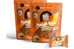 BHU FIT Bhu Foods Keto Bites - Double Dark Chocolate Chip Cookie Dough | Organic Keto Snacks for Adults & Kids | Gluten Free, Vegan, Low Carb, Low Sugar | Individually Wrapped Protein Bites (2 Pack)
