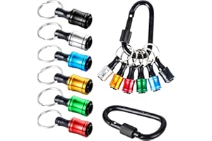 6 Pieces 1/4 Inch Hex Shank Keychain Extension Bar Aluminum Alloy Screwdriver Bits Holder Set Portable Drill Screw Adapter Qu