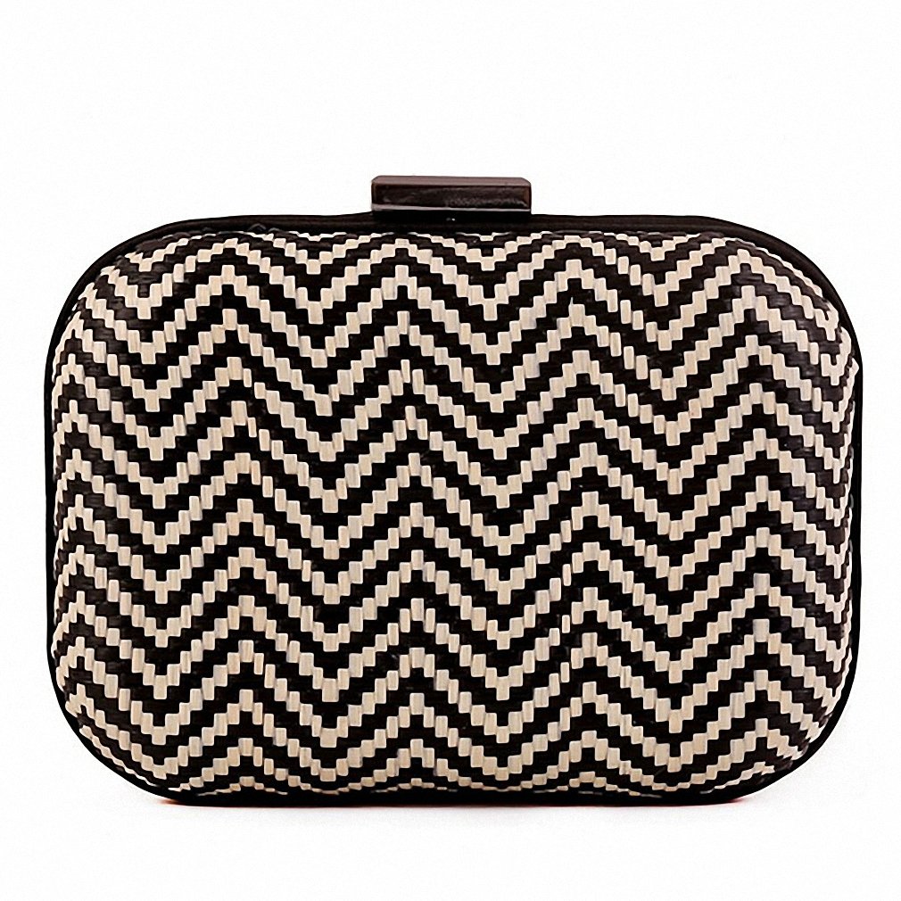 高タイド ハードケース エシニット イブニングバッグ ハードストロークラッチバッグ チェーン 財布 ハンドバッグ ブラック B073STTBG4  