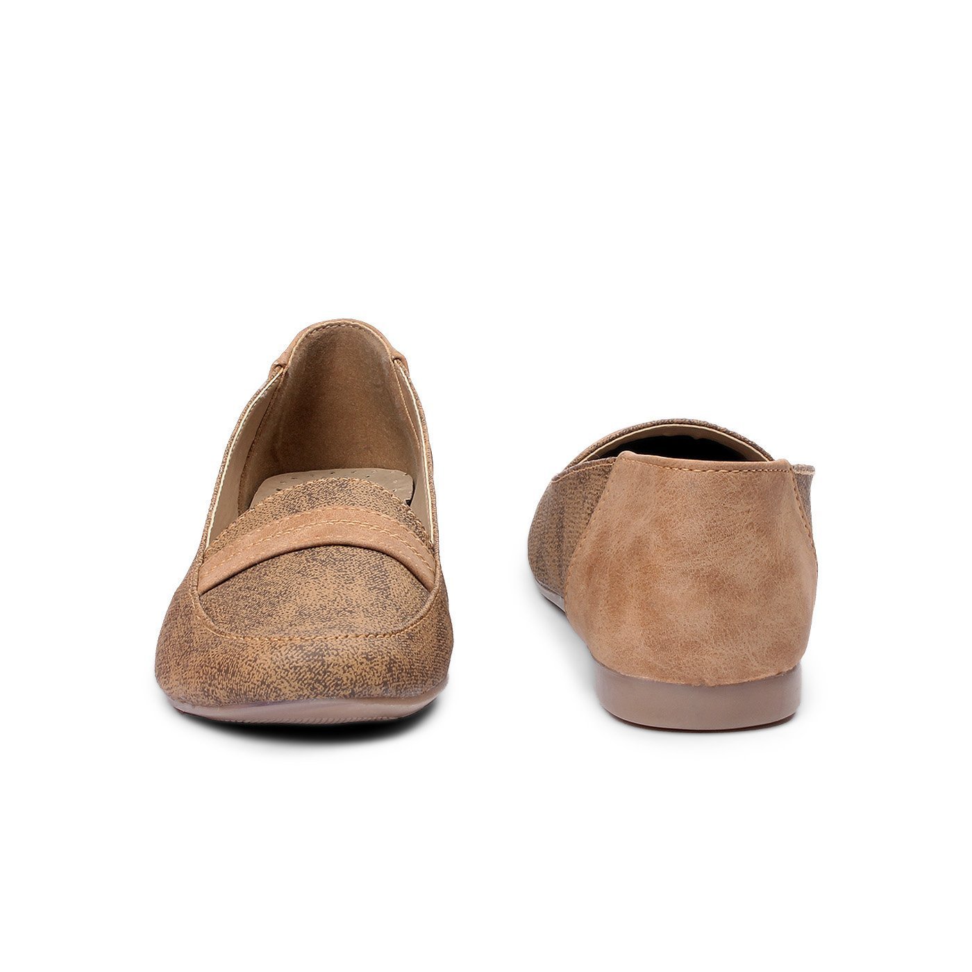 meriggiare women brown synthetic loafers