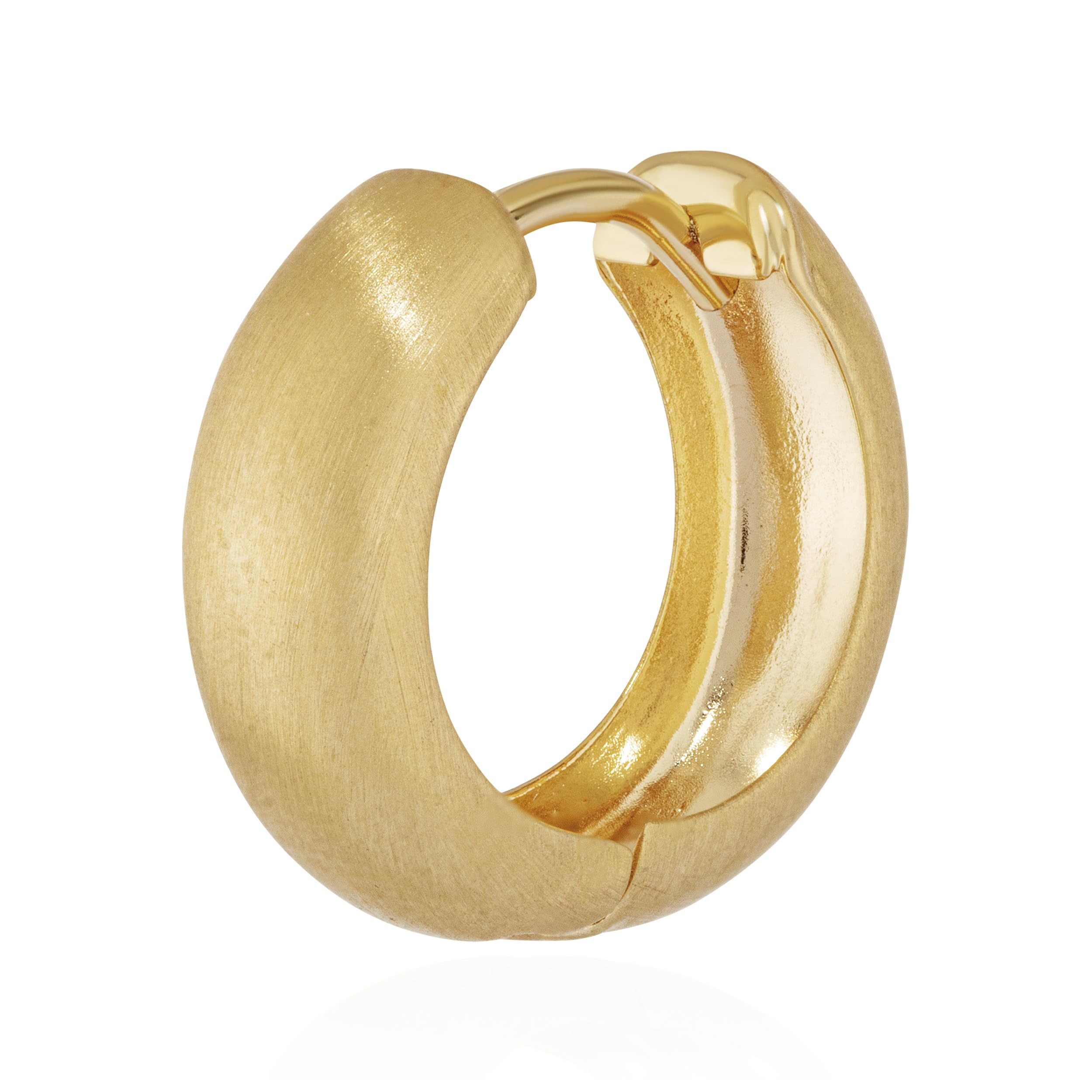 NKlaus single gold alloy hinged earring 15 x 5,1mm matt rounded ear jewellery 4744