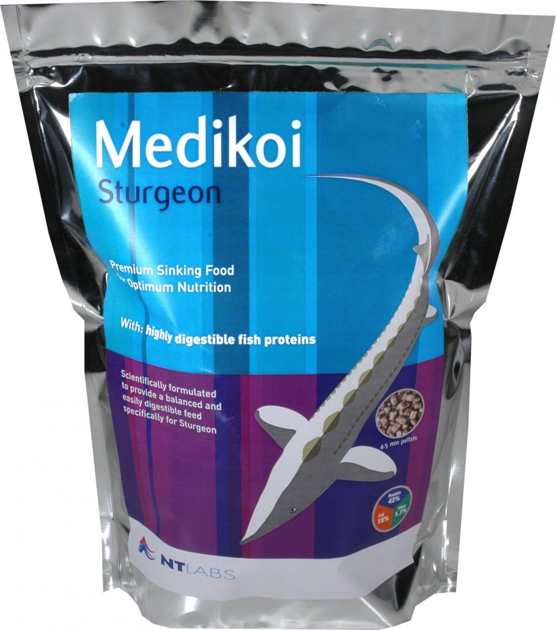 NT Labs Medikoi Sturgeon Multi-Season, Complete Feed for Sturgeon Ideal for All Year Round Feeding Fast Sinking Pellet