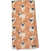 Giosve Funny Pug Kitchen Towels, Pug Lovers Gifts for Women Decorative Hand Towels for Bathroom, Dog Mom Dad Lovers Owner Gifts Dish Tea Towel for Kitchen Decor, 16x24 Inch