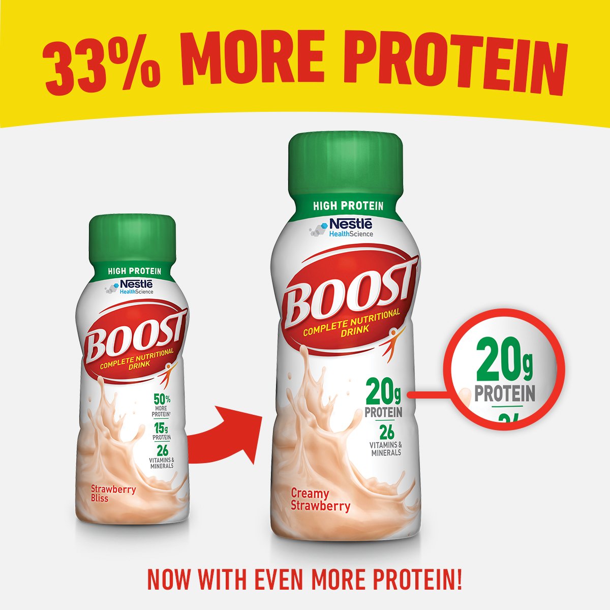 Boost High Protein Complete Nutritional Drink, Strawberry Bliss, 8 Fl