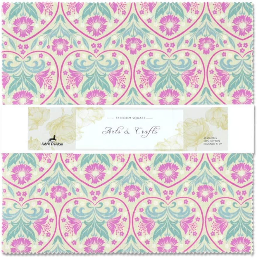SEWCRAFTE 42 Pre Cut Fabric Squares Bundle, Layer Cake Fabric for Quilting, Sewing, Art & Craft Design - (10" W x 10" L)