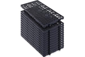 Colingmill 12 Pcs Plastic Pallets 23.6 x 11.8 x 1.18 Lightweight Moisture-Proof Waterproof Floor Pallet Breathable Grid Ventilation Storage Pad for Garages, Kitchen, Basement, Attic