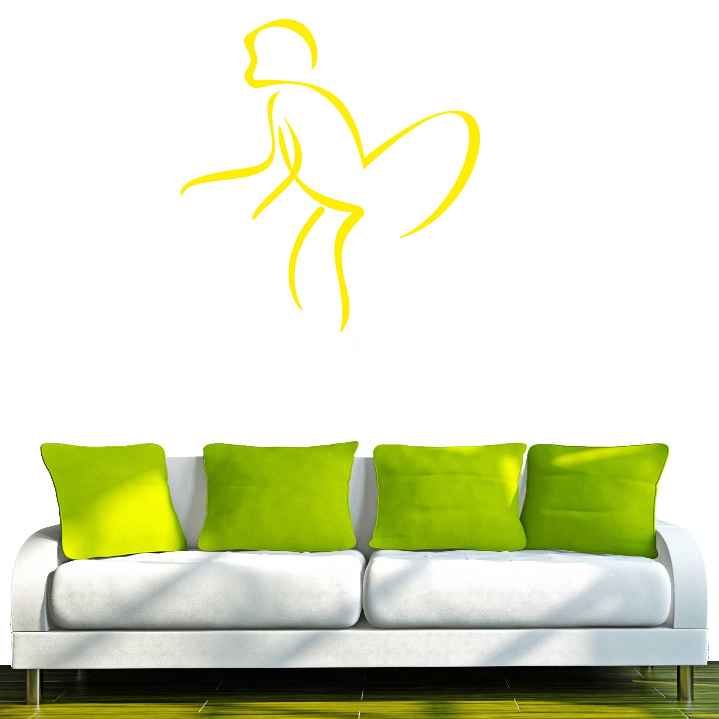 INDIGOS Wall Sticker d263 Crazy Monster Alien Monkey Tribal 96x91cm Yellow Vinyl 96x91x1cm