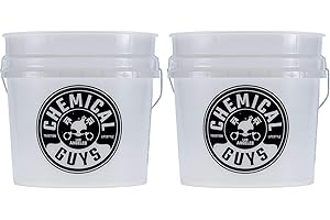 Chemical Guys ACC10602 Heavy Duty Ultra Clear Detailing Bucket for Cars, Trucks, SUVs, Jeeps, Motorcycles, RVs & More, 4.25 Gallon, 2 Count (Pack of 1) (Buckets Only)