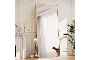 BEAUTYPEAK Full Length Mirror, 71"x26" Rounded Corner Floor Mirror Standing, Hanging or Leaning Against Wall Mirror Full Leng