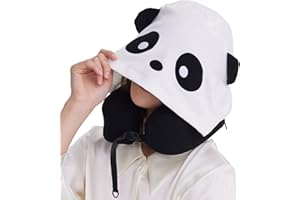 ALLINCOZY Privacy-Friendly Hooded Travel Pillow for Kids & Adults, Sensory-Friendly, Memory Foam Neck Support for Airplane, Car & Train, Breathable Fabric, Portable, Ultimate Comfort