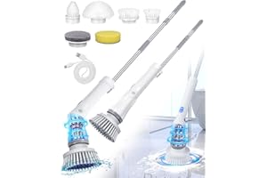 ZORDIN 2000mAh, 2 Speed Shower Power Scrubbers for Cleaning Tub Tile, Spin Brush Cleaning for Bathroom Long Handle