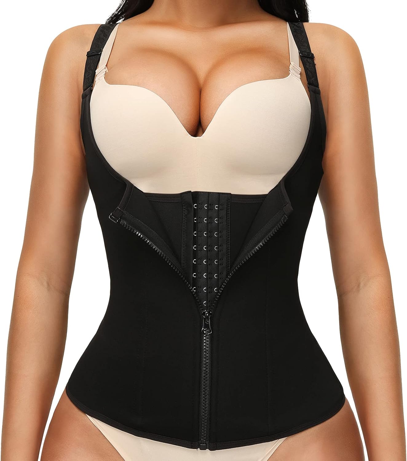 waist trainer zipper and strap