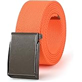 Mile High Life Canvas Web Belt | Cut to Fit Up to 52" | Flip-Top Matte Silver Nickel Buckle 12 Colors