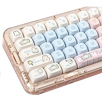 PBT Pink Keycaps, MOA Profile Cute Keycap Set,139 Keys Milk Candy