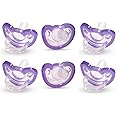 RaZbaby Jollypop Pacifier for Babies 3 Months and Up, USA Made, Natural Shaped Orthodontic Binky, Lovingly Shared in NICUs & Hospitals Worldwide, Medical-Grade 100% BPA-Free - 6 Pack - Lavender