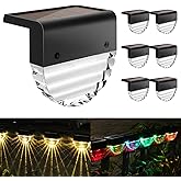 Melunar Solar Deck Lights, 6 Pack Waterproof LED Solar Step Light Outdoor, Fence Lights Solar Powered for Outside, Garden, Pa