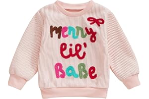 FIOMVA Valentines Day Baby Girl Outfit Toddler Embroidery Heart Sweatshirt Infant Long Sleeve Sweater Fall Winter Clothes
