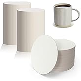NESSDOVE Disposable Paper Coasters - Bulk Blank White Paper Coasters for Crafts and Drinks - Highly Absorbent and Versatile (200, Round)