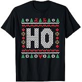 Santas Ho Naughty Christmas for Couples Women Adult Xmas T-Shirt