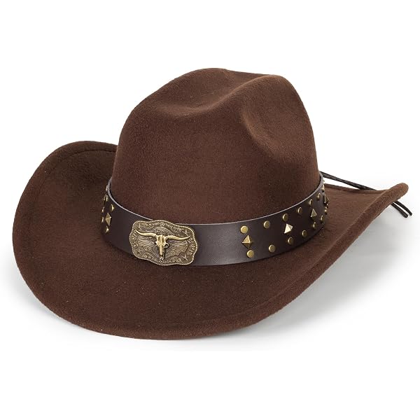Cowboy Hat for Women Men with Band Wide Brim Suede Cowboy  display picture 1