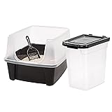 IRIS USA Open Top Cat Litter Tray with Scoop and