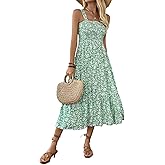 LAVANACE Women's Casual Summer Midi Dress 2025 Sleeveless A-Line Flowy Floral Corset Sundresses