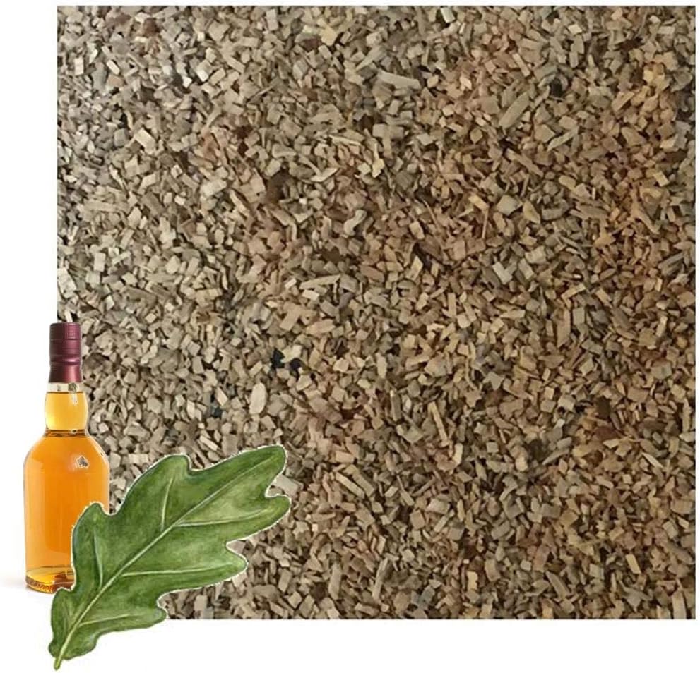 Down the Cove500g Bourbon Soaked Oak Wood Chips - Fine (approx 2mm) for Hot Smokers/Smoking Ovens/Smoking Guns