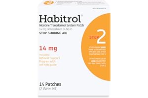 Habitrol Nicotine Transdermal System Patch | Stop Smoking Aid | Step 2 (14 mg) | 14 Patches (2 Week Kit) | Packaging May Vary