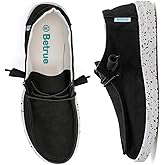 Betrue Lightweight Boat Shoes for Women, Womens Casual Loafers, Womens Slip On Deck Shoes, Breathable Canvas Walking Shoes for Women