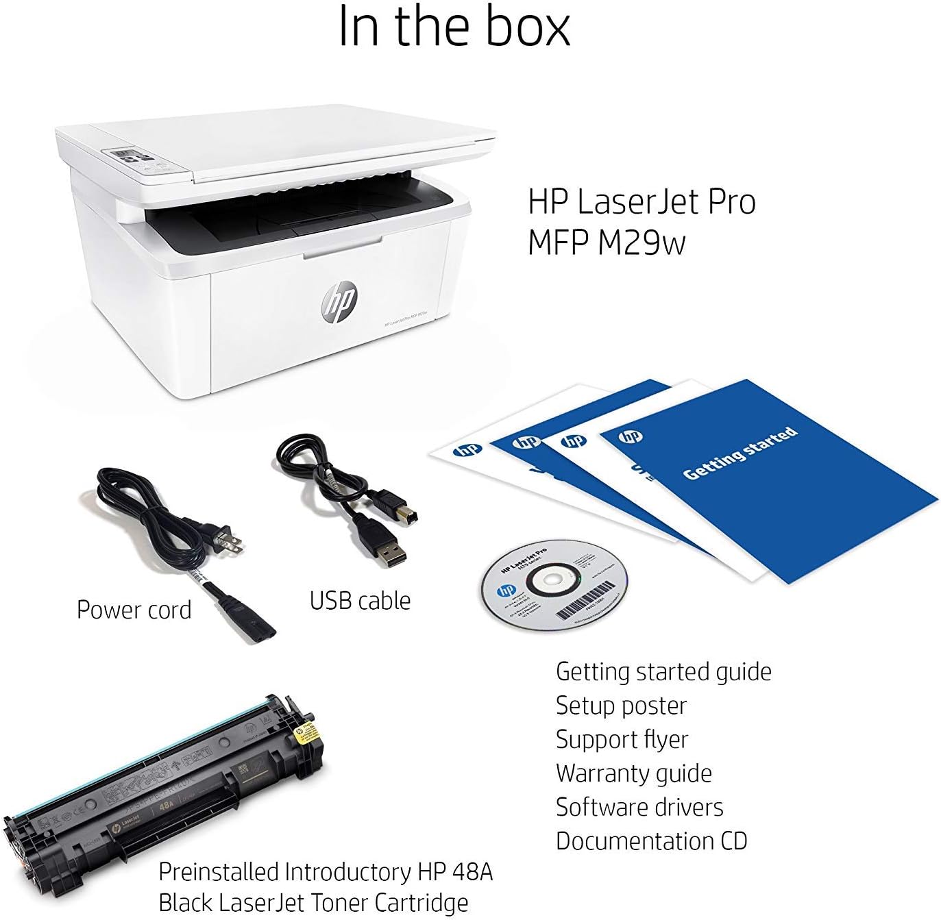 HP LaserJet Pro M29w Wireless All-in-One Laser Printer, Works with Alexa (Y5S53A)