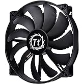 Thermaltake 200mm Pure 20 Series Black 200x30mm Thick Quiet High Airflow Case Fan with Anti-Vibration Mounting System Cooling CL-F015-PL20BL-A