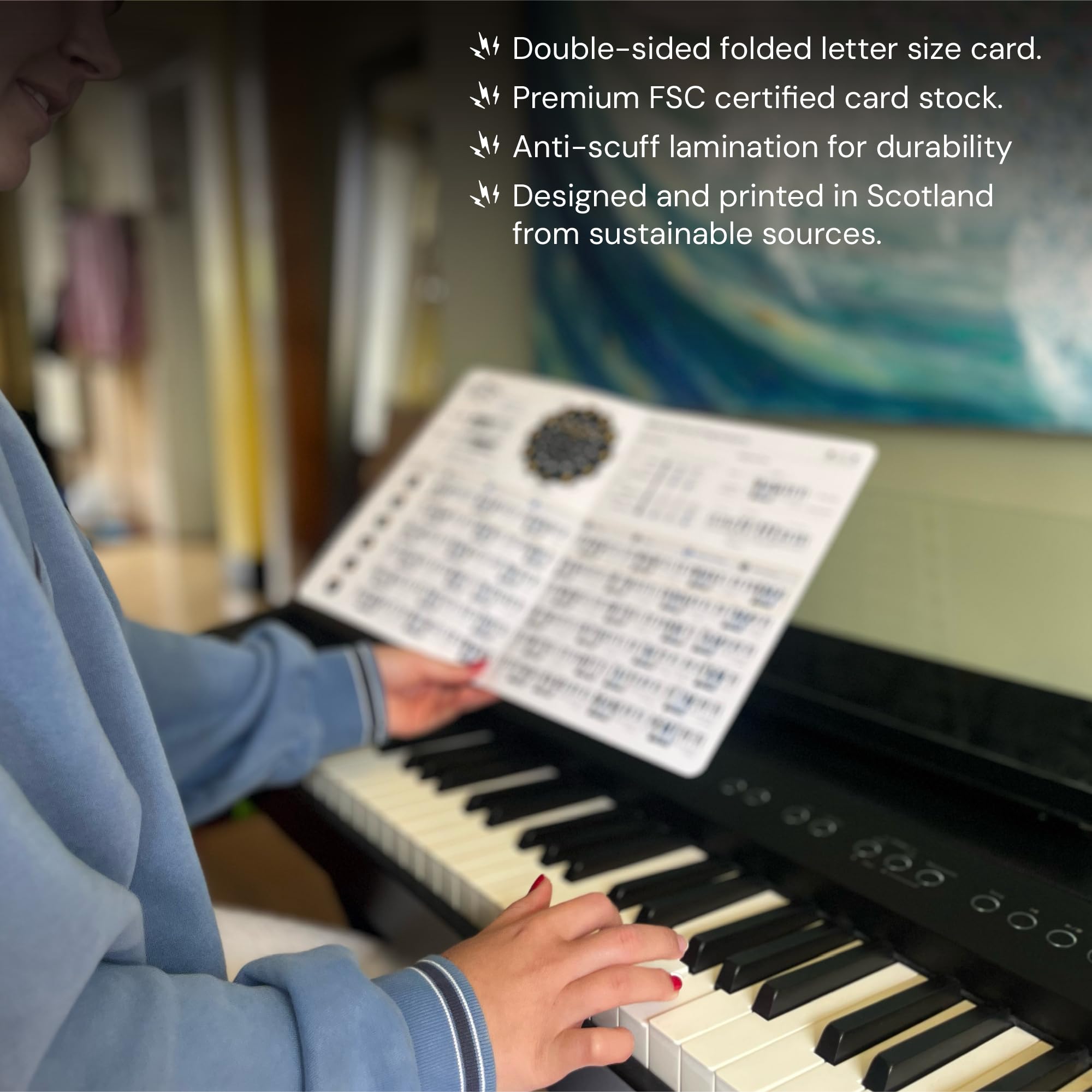 Mua Piano Chord Chart - Laminated Card Cheat Sheet - Fits In Your Music ...