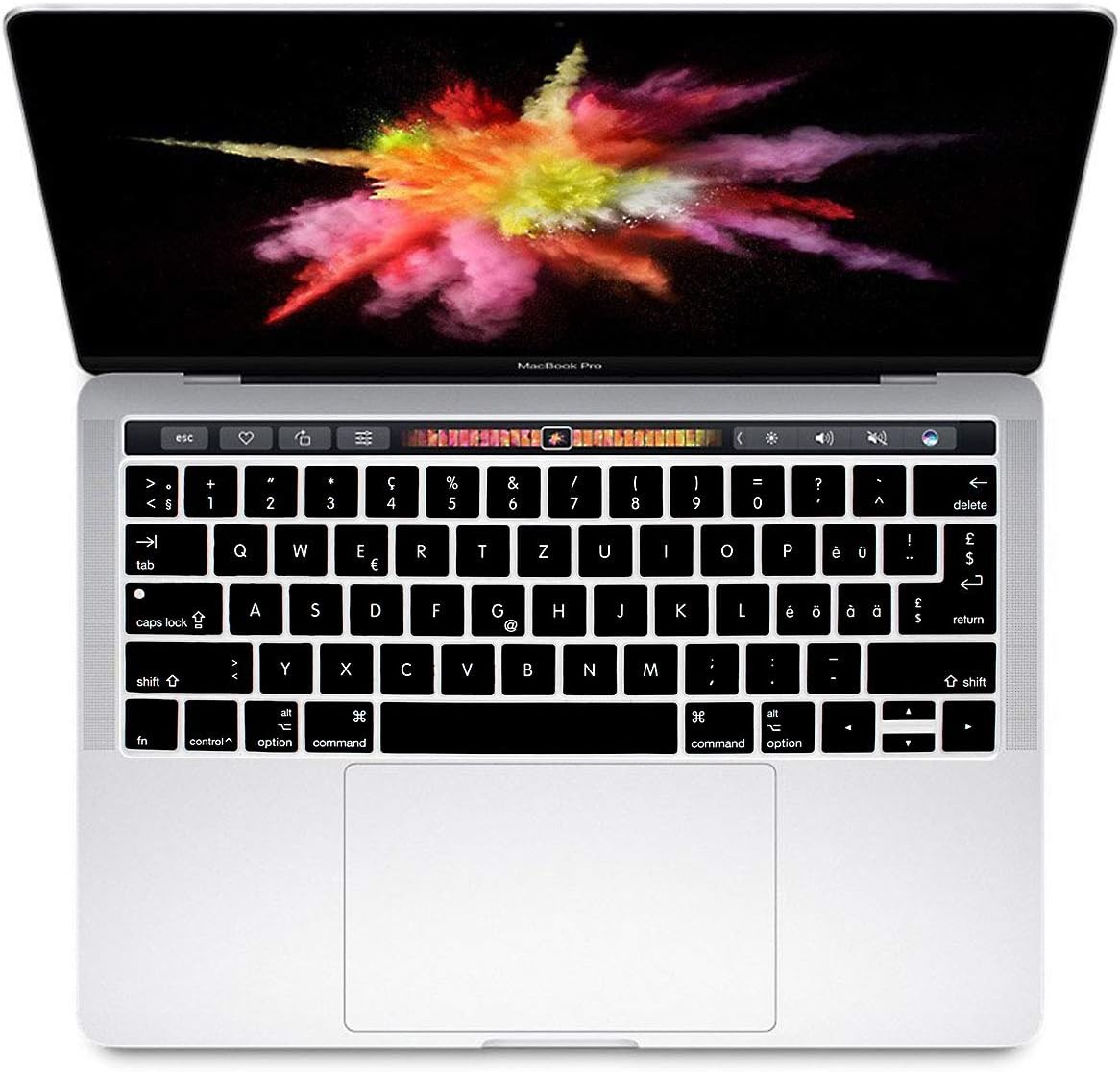 MMDW Swiss Language Silicone Keyboard Cover for MacBook Pro 13 15 inch 2019 2018 2017 2016 with Touch Bar&Touch ID Model:A2159 A1989 A1706/A1990 A1707,USA and European Version - Image 3