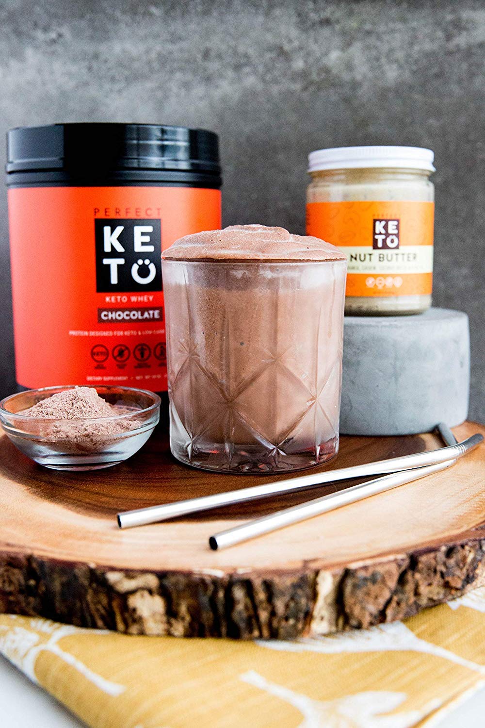 Pure Chocolate Whey Protein Powder Isolate by Perfect Keto | Delicious 100% Grass Fed Whey | All Natural | No Artificials, Gluten Free, Soy Free, Non-GMO