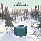 Flatro Round Fire Pit Cover Waterproof Heavy Duty UV Resistant 84x50cm view 6