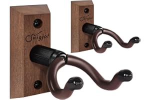 SNIGJAT Ukulele Wall Mount 2 Pack, Black Walnut Wood Ukulele Hanger Wall Hook Holder Stand with Screws, Ukulele Wall Mount Hanger for Mandolin, Banjo, Concert, Pineapple, Soprano, Tenor, Baritone