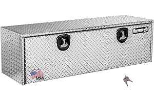 BUYERS PRODUCTS COMPANY Buyers Products 1705115 Diamond Tread Aluminum Underbody Truck Tool Box, 18 x 18 x 60, Made in USA, .100 in. Thick, Corrosion-Resistant, Locking Compression Latch, Secure Storage for Work Trucks