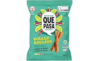 Que Pasa Organic Chile Lime Tortilla Chips, 184 g (Pack of 12), Made in Canada, Gluten Free, Non-GMO, by Nature's Path