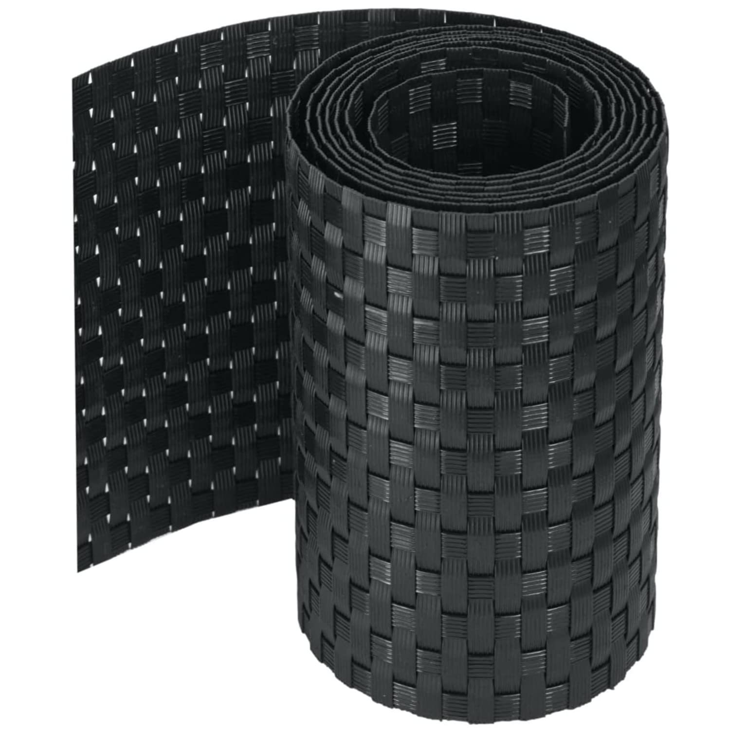 workingHOUSE Polyrattan Privacy Screen Strips for Double Bar Mesh - Weatherproof Strips for Fence, Balcony and Terrace - Maintenance-Free and Easy To Install - 255cm Length x 19cm Height (1, Black)