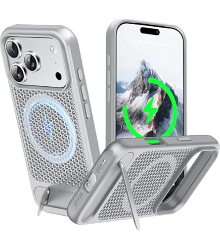 Compatible With IPhone 16 Pro Max Case, Hollow Mesh Heat Dissipation Cooling Phone Case Slim Shockproof Anti-fall Scratch-Resistant Protective Case Phone Cover For IPhone 16 Pro Max,Purple - View #5