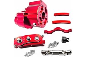 All-Metal Prefixal Gearbox Transfer Case Front Motor Transmission with Steel Drive Shaft Upgrade 1/10 RC Crawler Axial SCX10 