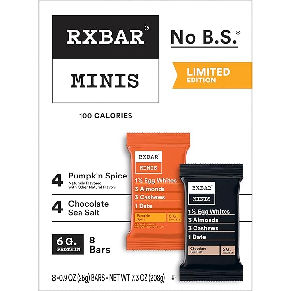 RXBAR MINIS PROTEIN BARS, PROTEIN SNACK, SNACK BARS, VARIETY PACK, 7.3OZ BOX (8 BARS)