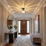 FRIDEKO HOME Modern Crystal Ceiling Light Fixture Industrial 2 Pack Black view 6