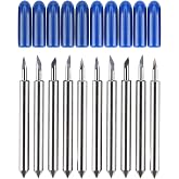 HQMaster 60 Degree Tungsten Carbide Lettering Blade Vinyl Cutter Blades | for Roland Cutting Plotter, Set of 10