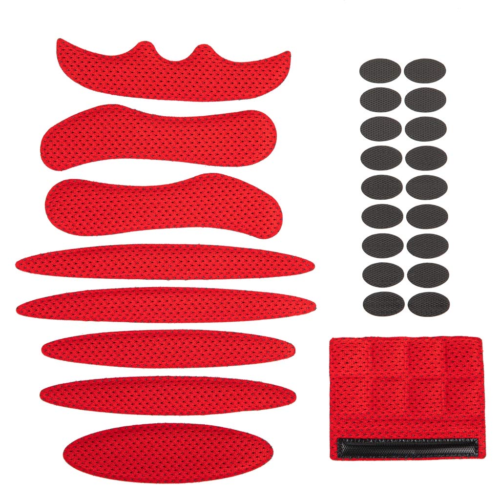 Jipemtra Helmet Padding Foam Kit 27Pcs Bicycle Replacement Pads Universal Helmet Foam Pads Set for Bike Motorcycle Cycling (Red)