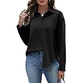 Susclude Button Down Shirts for Women Long Sleeve Womens Dress Shirts Wrinkle-Free Collared Fall Work Business Casual Tops