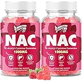 2 Pack NAC Gummies Sugar-Free, N-Acetyl Cysteine NAC Supplement 1000mg for Antioxidants, Immune Support, Non-GMO, Gluten-Free, Vegan – Raspberry Flavor, 120 Gummies